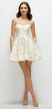 Load image into Gallery viewer, Dessy 3173 Strapless Corset Brocade Mini Dress