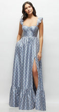 Load image into Gallery viewer, Dessy 3146MDJ Blue Floral Corset with Ruffle Straps