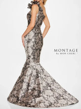 Load image into Gallery viewer, Montage M853 Oyster One Shoulder Brocade Gown