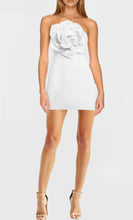 Load image into Gallery viewer, One33 Social Cecile Ivory Strapless Mini Dress with Flower