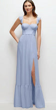 Load image into Gallery viewer, Dessy 3158 Ruffle Strap Chiffon Bustier Maxi Dress with Ruffle Hem and A-Line Skirt
