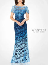 Load image into Gallery viewer, Montage 119958 Gorgeous Ombré Lace Long Gown with Sleeve