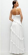 Load image into Gallery viewer, Dessy 3157 White Long Chiffon Maxi Dress