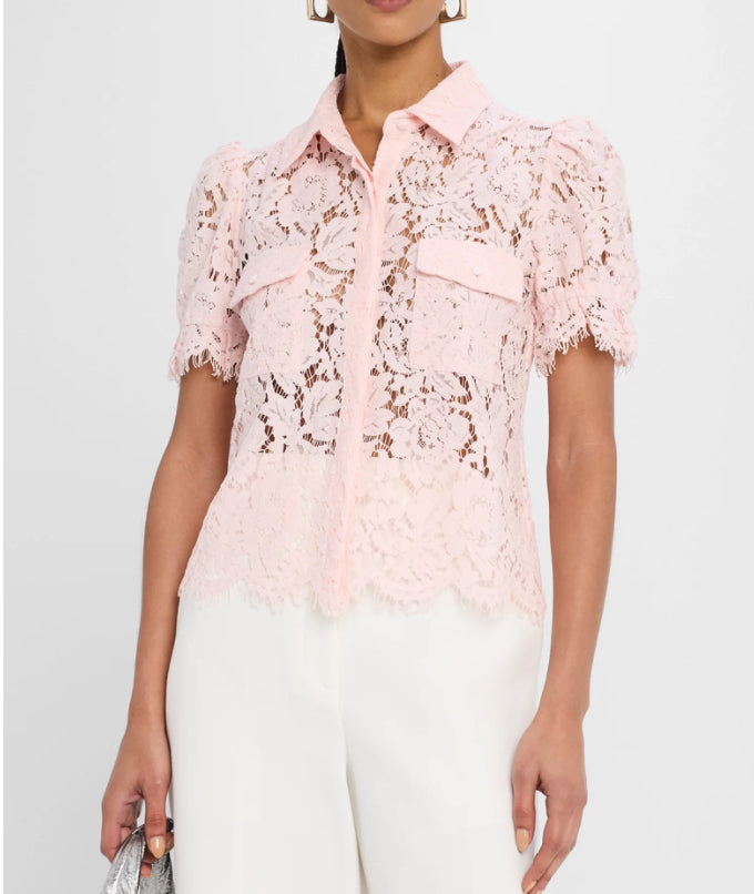 Generation Love Mina Lace Shirt in Petal Pink – Gigi's Closette Ltd.
