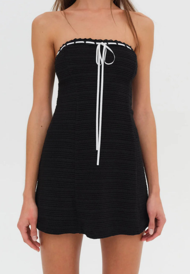 white christmas dresses Mayfair Crochet Mini Dress Black – blueandcream