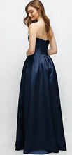 Load image into Gallery viewer, Dessy 3177 Strapless Satin Floor Length Gown