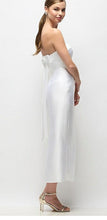 Load image into Gallery viewer, Dessy D892 Strapless Column Midi Dress with Back Bow and Cuff at Neckline