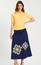 Load image into Gallery viewer, Tyler Boe Valentina Medallion Appliqué Skirt in Beacon Blue