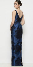 Load image into Gallery viewer, Dessy D903FFT Bateau Neck Satin MAxi Dress with Pleated Column Skirt