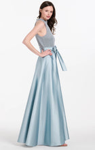 Load image into Gallery viewer, Emily Shalant 17D-0275 Pearl Beaded Halter with Taffeta Skirt