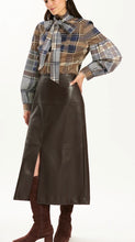 Load image into Gallery viewer, Tyler Boe Georgia Plaid Tie Blouse