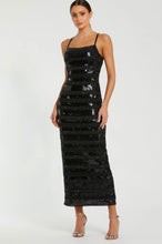 Load image into Gallery viewer, Macduggal 10094 Black Beaded Midi Dress
