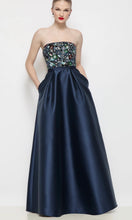 Load image into Gallery viewer, Dessy 3203MFS Strapless Twill Dress with Sequin Bodice