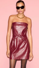 Load image into Gallery viewer, Karla Dress in Burgundy Faux Leather