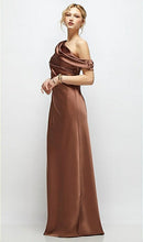 Load image into Gallery viewer, Dessy 6912 Draped One-Shoulder Bias Stretch Satinn Maxi Dress