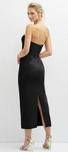 Load image into Gallery viewer, Dessy 6891 Strapless Crepe Dress with V-Neckline and Bows