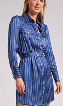Load image into Gallery viewer, Generation Love Darcelle Pinstripe Shirt Dress in Oxford/White