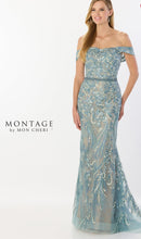 Load image into Gallery viewer, Montage M2230 Off the Shoulder Embroidered and Beaded Long Gown