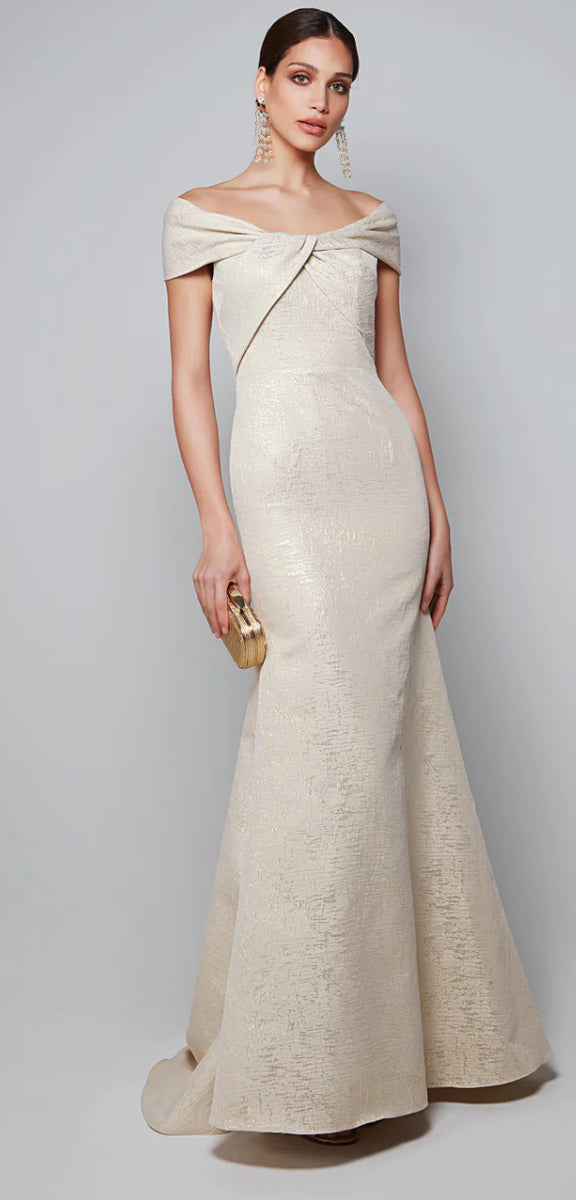 Off The Shoulder Gown | Champagne,DS12113 main image 0