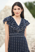Load image into Gallery viewer, Neve and Noor’s Phipps Dress in Navy and White Polka Dot
