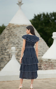Neve and Noor’s Phipps Dress in Navy and White Polka Dot
