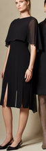 Load image into Gallery viewer, Teri Jon 247253 Black Chiffon Cape Dress with Cut through Skirt