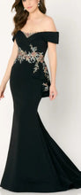 Load image into Gallery viewer, Cameron Blake CB779 Off the Shoulder Gown with Lace Appliqué