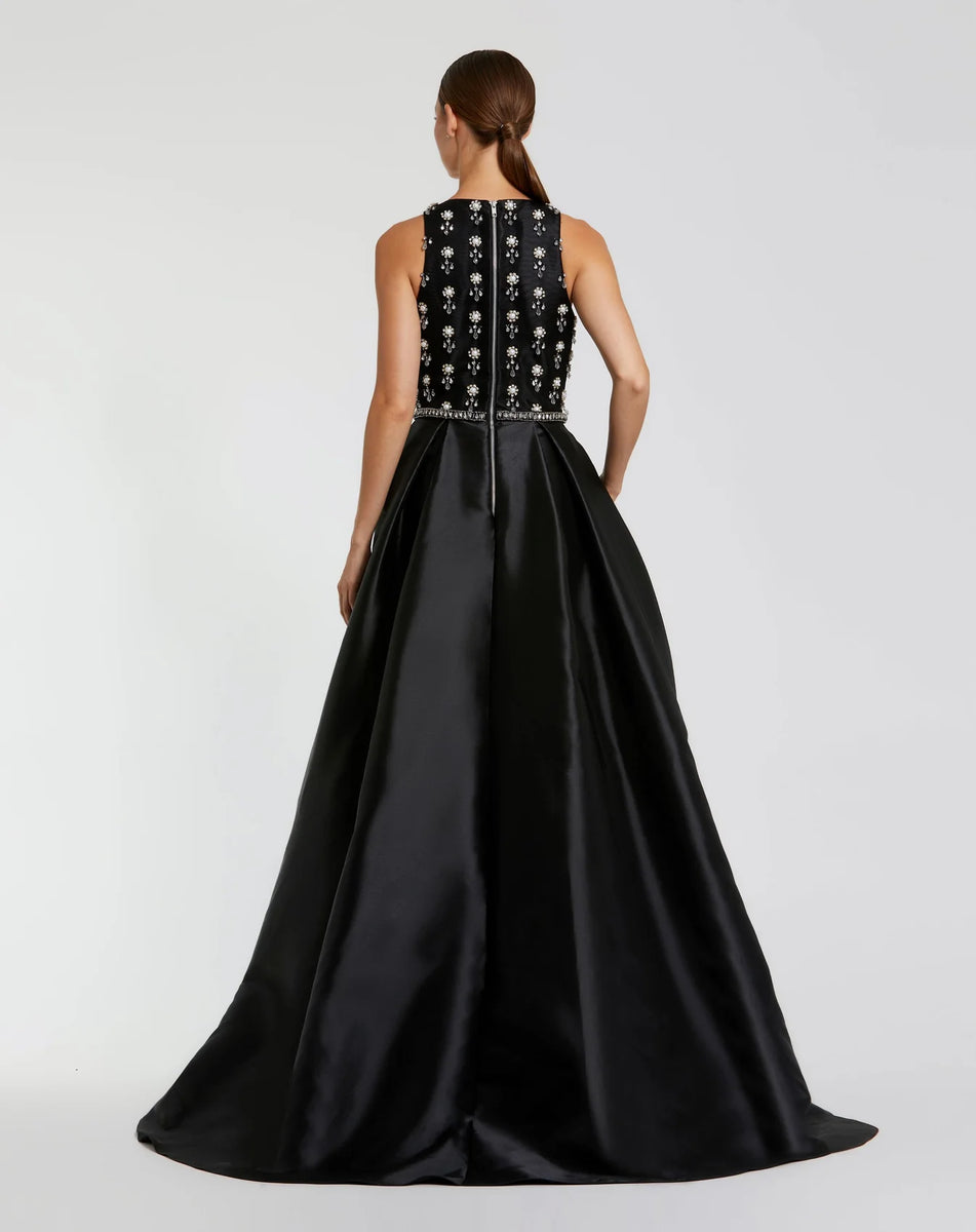 Macduggal 48803 High Neck Sleeveless Beaded Ball Gown – Gigi’s Closette ...