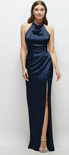 Load image into Gallery viewer, Dessy LB060 Halter Open Back Satin Maxi Dress