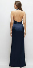 Load image into Gallery viewer, Dessy LB060 Halter Open Back Satin Maxi Dress
