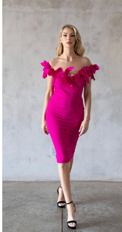 nicole bakti off the shoulder dress Nicole Bakti 604 Short Dress with Illusion and Appliqué Detail – Gigi's  Closette Ltd