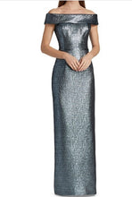 Load image into Gallery viewer, Teri Jon 47240 Jacquard Off the Shoulder Column Gown