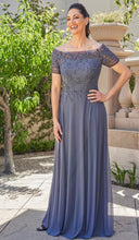 Load image into Gallery viewer, Jade Couture K258016 Portrait Collar A-line Long Gown