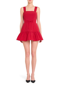 Amanda Uprichard Danner Skort Romper in Carnelian