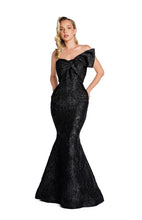 Load image into Gallery viewer, Nicole Bakti 7384 Strapless Damask with Bow Detail on Bust
