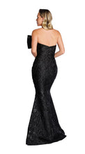 Load image into Gallery viewer, Nicole Bakti 7384 Strapless Damask with Bow Detail on Bust
