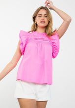 Load image into Gallery viewer, THML JH2019 Pink Flutter Sleeve Top
