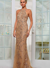 Load image into Gallery viewer, Rina Di Montella RD3247 Halter Embroidered Lace Long Gown
