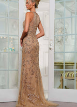 Load image into Gallery viewer, Rina Di Montella RD3247 Halter Embroidered Lace Long Gown
