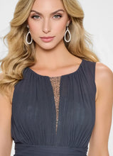 Load image into Gallery viewer, Cameron Blake CB213 Jewel Neckline Dress in Chiffon
