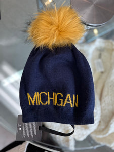 Linda Richards Michigan Hat with Fur Pom