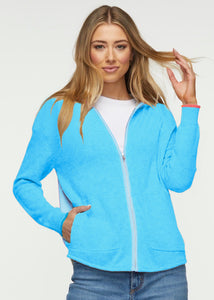 Zaket and Plover Cotton Hoodie in Celeste Blue