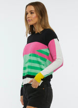 Load image into Gallery viewer, Zaket and Plover Diagonal Stripe Sweater in Black
