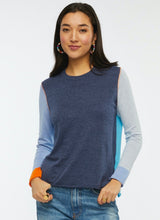 Load image into Gallery viewer, Zaket and Plover Color Block Sweater in Denim
