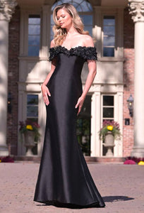 Rina DiMontella RD3254 Off the Shoulder Mikado Gown