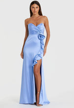 Load image into Gallery viewer, Macduggal 68872 Strapless Satin Gown in Ice Blue
