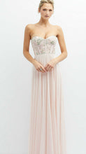 Load image into Gallery viewer, Dessy 3136 Strapless Gown with Embroidered Bodice and Chiffon Skirt
