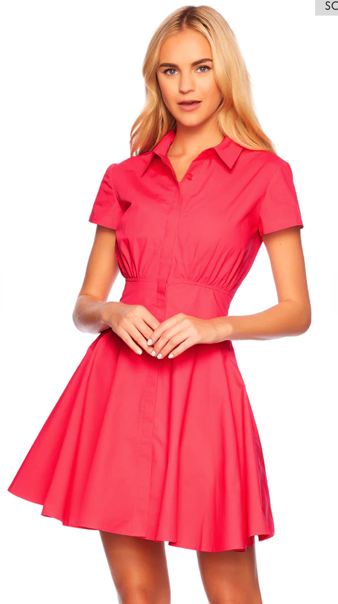 Susana Monaco Poplin Shirt Dress in Framboise