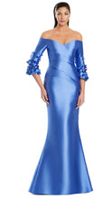 Load image into Gallery viewer, Daymor 3049 Off the Shoulder with 3/4 Sleeve and Flower Detail
