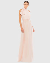 Load image into Gallery viewer, Macduggal 55035 Sleeveless Halter Chiffon Dress with Bow
